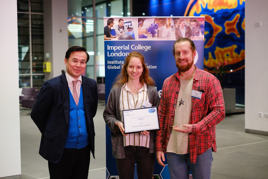 Health Innovation Prize winning team holding their trophy